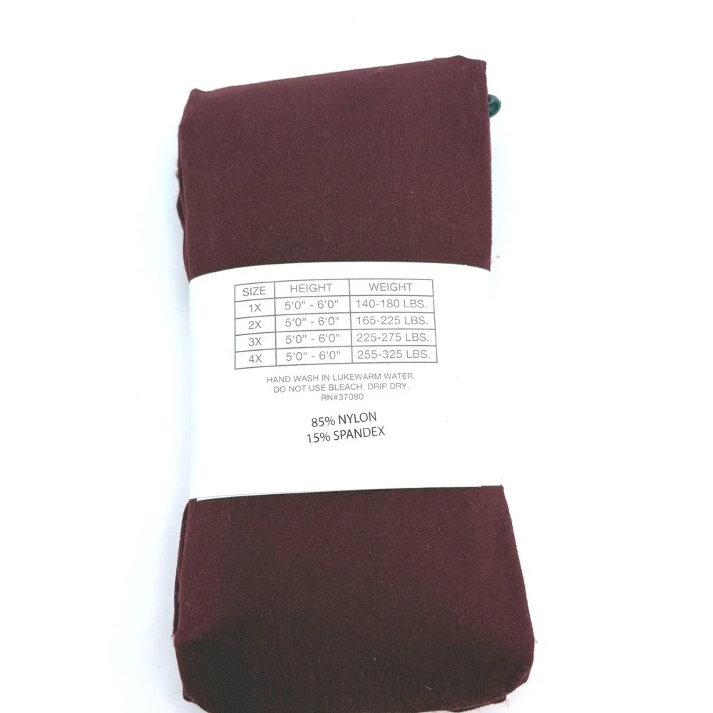 Cato Est. 1946 Plus Size 4X Tights Burgundy Maroon Opaque Hosiery Pantyhose‎ NWT
